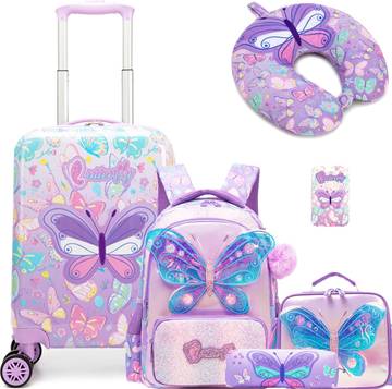 Rolling Luggage Suitcase for Kids - Mermaid Theme