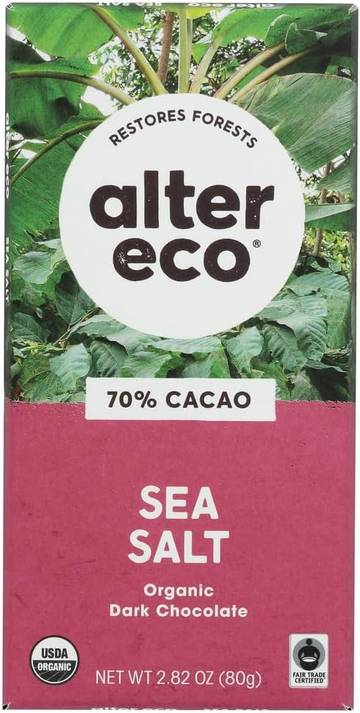 Alter Eco Deep Dark Sea Salt Heirloom Chocolate Bar