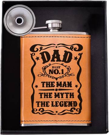Redbubble Dad Craft Beer & Whisky Flask 8oz Gift Boxed