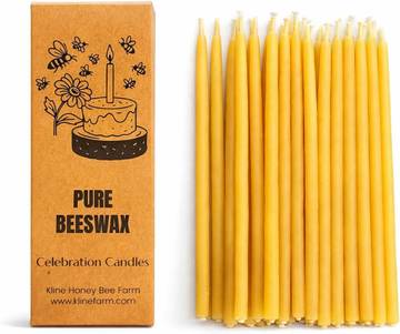 Hand-Dipped 100% Beeswax Birthday Candles