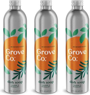 Grove Co. Dish Soap, 3 x 16 fl oz Refills, Orange & Rosemary