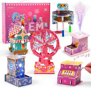 Sntieecr 6-in-1 Stem Kits for Kids Age 8-12, Girls Engineering Kit