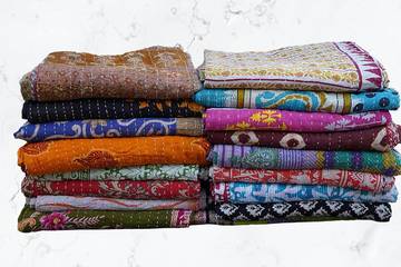 Boho Sanskriti Twin Cotton Quilt