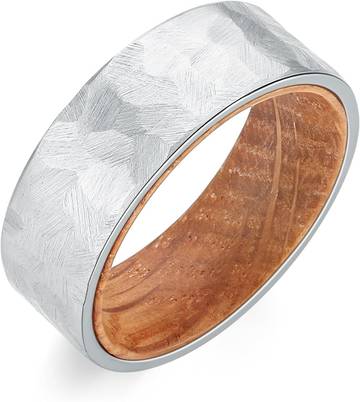Eco Wooden Wedding Ring for Men - Walnut Wood & Stainless Steel - Eco-friendly & Sustainable