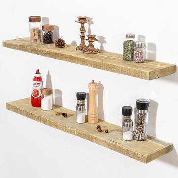 Farmhouse Reclaimed Wood Wall Shelf - Handcrafted Rustic Floating Shelf