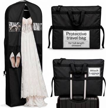 Wedding Dress Garment Bag 72 inch Waterproof Trifold Travel