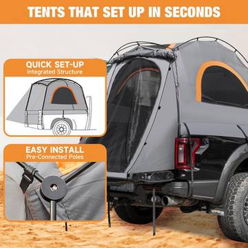 Truck Bed Tent 5.5'~5.8' Quick Setup Tent for Camping, 3000mm Waterproof