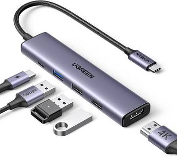 UGREEN USB C Hub 5 in 1 Multiport USB Adapter 4K HDMI, 100W Power Delivery