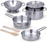 Stainless Steel Pots & Pans Play Kitchen Set