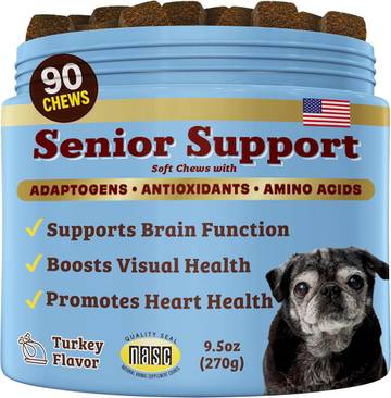 Natural Dog Company Senior Dog Supplements Vitamins Chew - 90 ct