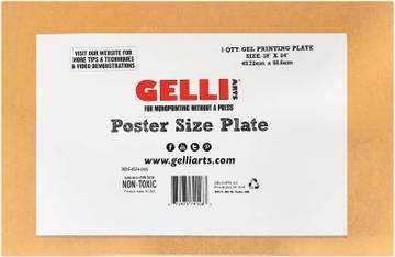 Gelli Arts 18" x 24" Gel Printing Plate - Arts & Crafts, Clear & Reusable Monoprinting Gelli Plate, Premium Printmaking Supplies with Brayer Rollers & Stencils, Beginner & Pro Friendly