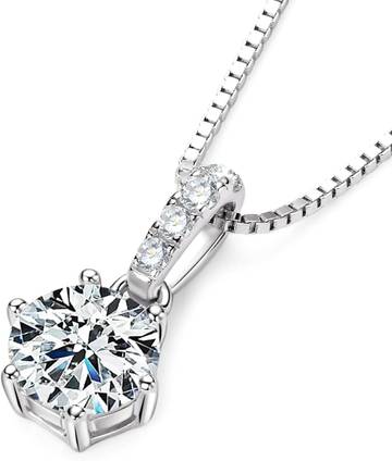 1-2 CT Moissanite Necklace for Women, Solitaire Lab Imitation Diamond Pendant