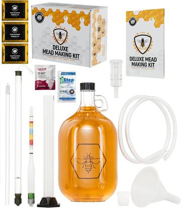 émité Honey Mead Making Kit with Yeast and Starter - Reusable Equipment - Step-by-Step Brewing Process - 1 Gallon