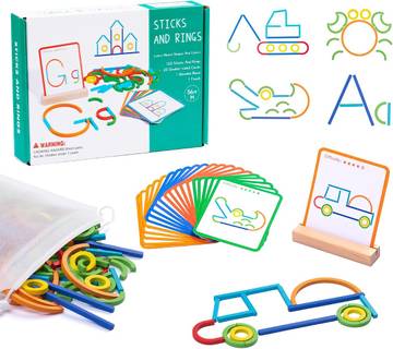 Montessori Wooden Color Sorting Stacking Rings Toy