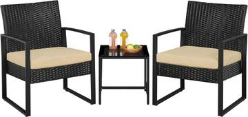 Yaheetech 3 Pieces Rattan Bistro Set