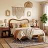 Indie Root - Handcarved FSC-Certified Walnut Bed Frame