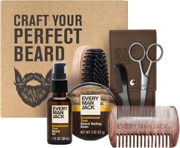 Every Man Jack Essential Beard Care Kit for Men, Sandalwood Teak