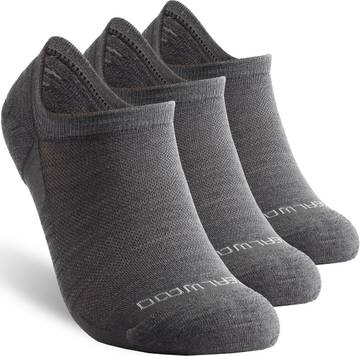 Athletic Running Socks, ZEALWOOD 3 Pairs Merino Wool Low Cut Ankle Anti-blister Cushion Hiking Socks For Men Women