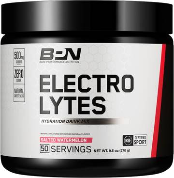 Bare Performance Nutrition Electrolytes Hydration Drink Mix, Salted Watermelon, 50 Servings