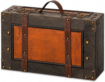 Vintage Wooden Suitcase Storage Trunk
