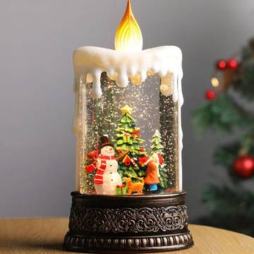 Machine Washable Christmas Snow Globe Candle