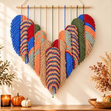 Handmade Tufted Wall Hanging, Macrame Modern Wall Decor, Multicolor, Large, Boho Style