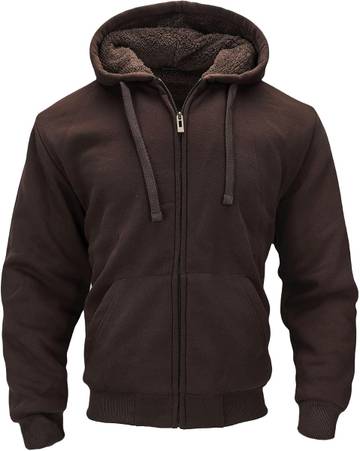 Sherpa Fleece Lined Hoodies for Men Full Zip Up Sweatshirt Jackets