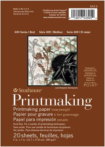Strathmore 400 Series Printmaking Paper Pad, 5x7 inch, 20 Sheets