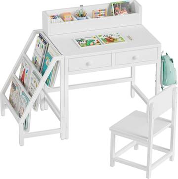 UTEX Kids Desk and Chair Set with Open Storage & 1 Drawer