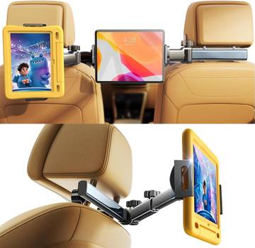 iPad Holder for Car Tablet Mount, 4 in 1 Adjustable Arm Back Seat Stand