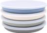 WeeSprout Bamboo Plates with Silicone Lids, Set of 4, Kid-Sized Dinnerware