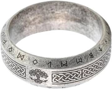 Elder Futhark Runes Ring - Runic Alphabets Design Stainless Steel Nordic Viking Jewelry
