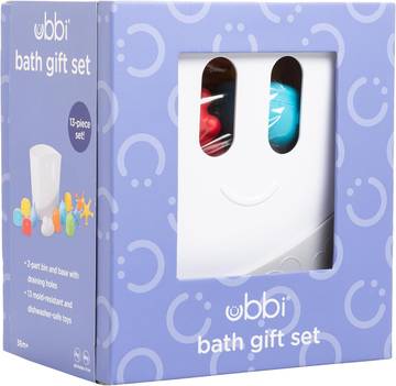 Baby Bath Time Essential Gift Set, Includes Drying Bin and 11 Bath Toys