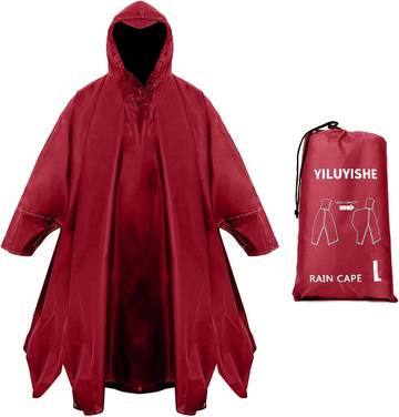 Unisex Rain Poncho for Adults, Hooded Waterproof Raincoat Jacket for Hiking, Camping and Outdoor