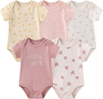 JELYLOVE Unisex 5-Pack Baby Boy Girl Bodysuits New Born Boy Girl Clothing