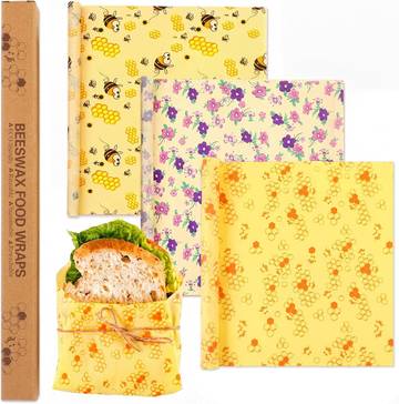 Beehive Farm Organic Cotton Reusable Food Wraps (3-Pack)