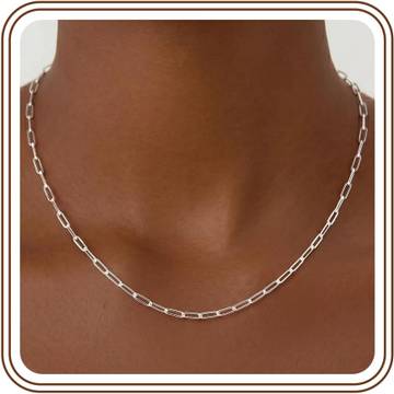 Recycled Silver Paperclip Chain Necklace