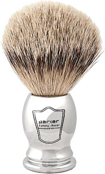 Parker 3 SILVERTIP Badger Shaving Brush – Chrome Handle