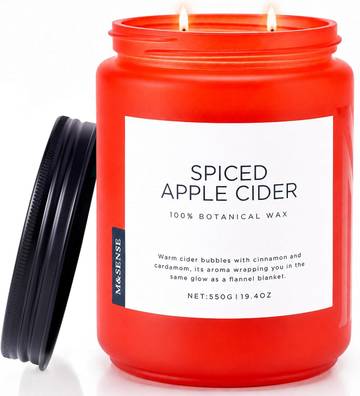 Spiced Apple Cider Scented Soy Candle for Home Autumn Decor Gift