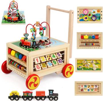 Wooden Activity Cube 7-in-1 Montessori Educational Learning Sensory Toys for 1+ Year Old