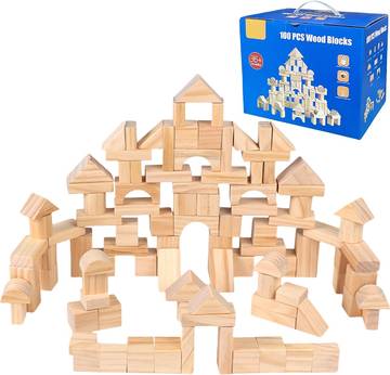 Natural Wood Blocks Basic Set (42 Pieces)