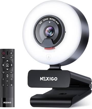 N960E Plus 4K Webcam with Ring Light