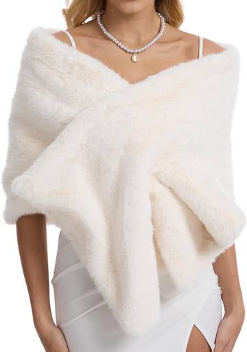 Women's Luxe Short Pile Faux Fur Coat with Shawl Collar