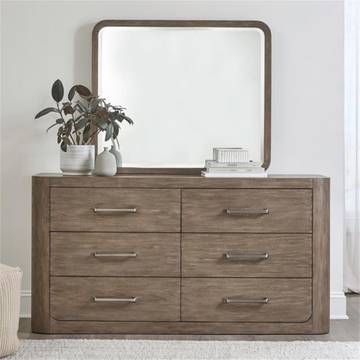 Bamboo 6-Drawer Dresser with Natural Finish and Felt-Lined Top Drawer