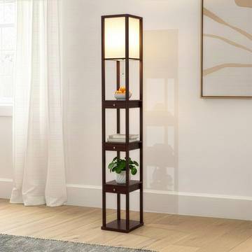 beatrictech Maxwell Drawer Edition - Modern Shelf Floor Lamp with Drawer