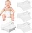 Babysoy Cloth Diapers (One Size) - Pack of 6 - Natural Cotton/Organic Bamboo - with Snaps - White