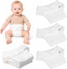 Babysoy Cloth Diapers (One Size) - Pack of 6 - Natural Cotton/Organic Bamboo - with Snaps - White