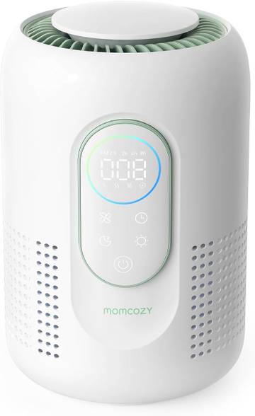 Moladoo Bedside Table Air Purifier with Night Light, True HEPA Filter, for Bedroom