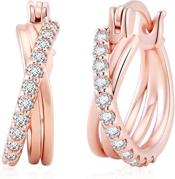 Lab Grown Diamond Hoop Earrings for Women, 0.4CT Total