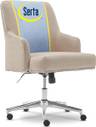 Serta Leighton Home Office Desk Chair, Mid-Back Memory Foam with Chrome Nailheads